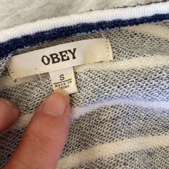 Obey Crewneck Long Sleeve Nautical Sweatshirt Size Small - Picture 6 of 9
